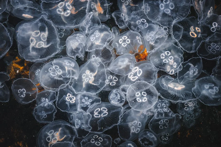 Fake floating aquarium plants - stock photo